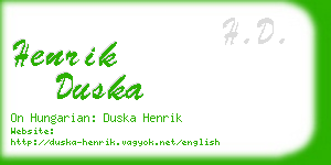 henrik duska business card